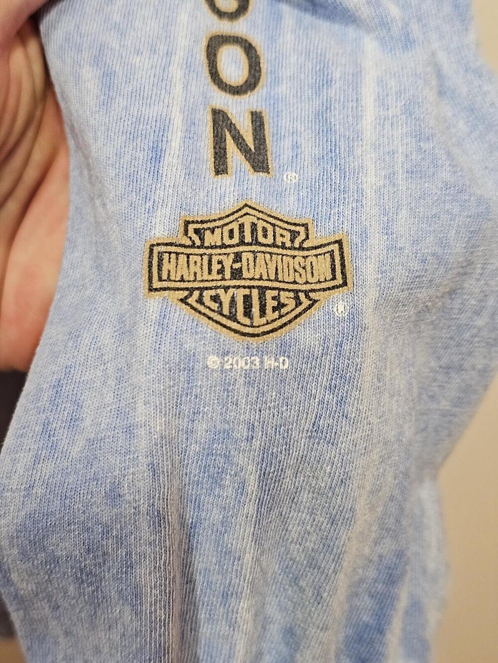 Harley Davidson Long Sleeve Vintage 2003 Chilkoot Skagway Alaska Size XL Blue - Picture 6 of 14